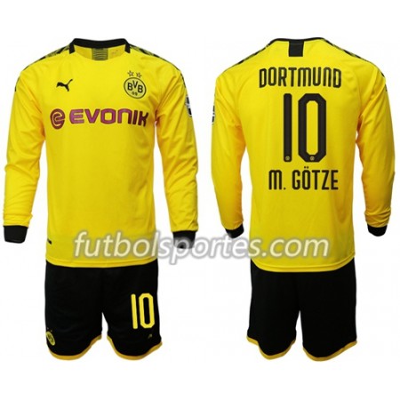 Camisetas Niños Borussia Dortmund M.Gotze 10 Primera Equipacion 2019/2020 Manga Larga